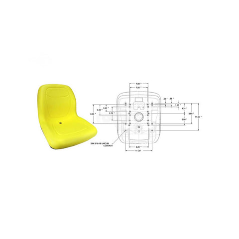 18" HIGH BACK SEAT YELLOW