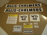 Decals Decal Set for Allis Chalmers WD45 Farm Tractor